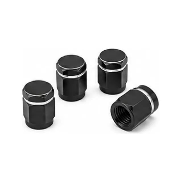 Tyre Valve Cap Set - Graphite Finish white-background product packshot