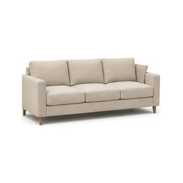Upholstered Three-Seat Sofa - Deep Walnut Finish white-background product packshot