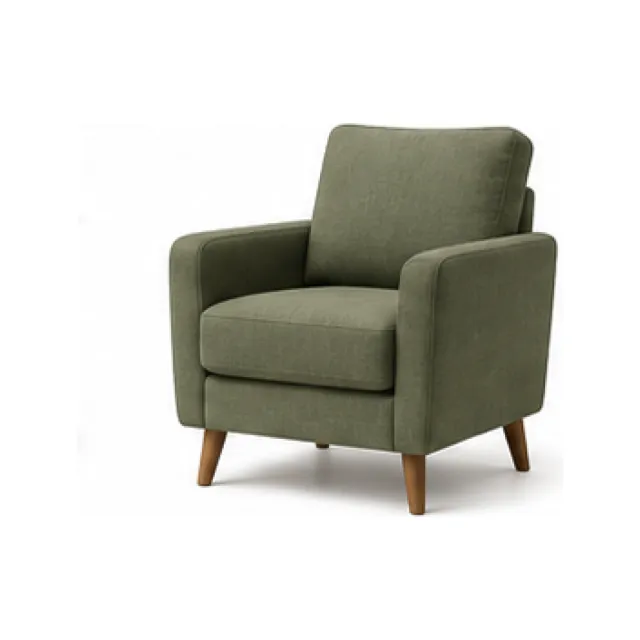Supportive Lounge Armchair - Deep Walnut Finish white-background product packshot