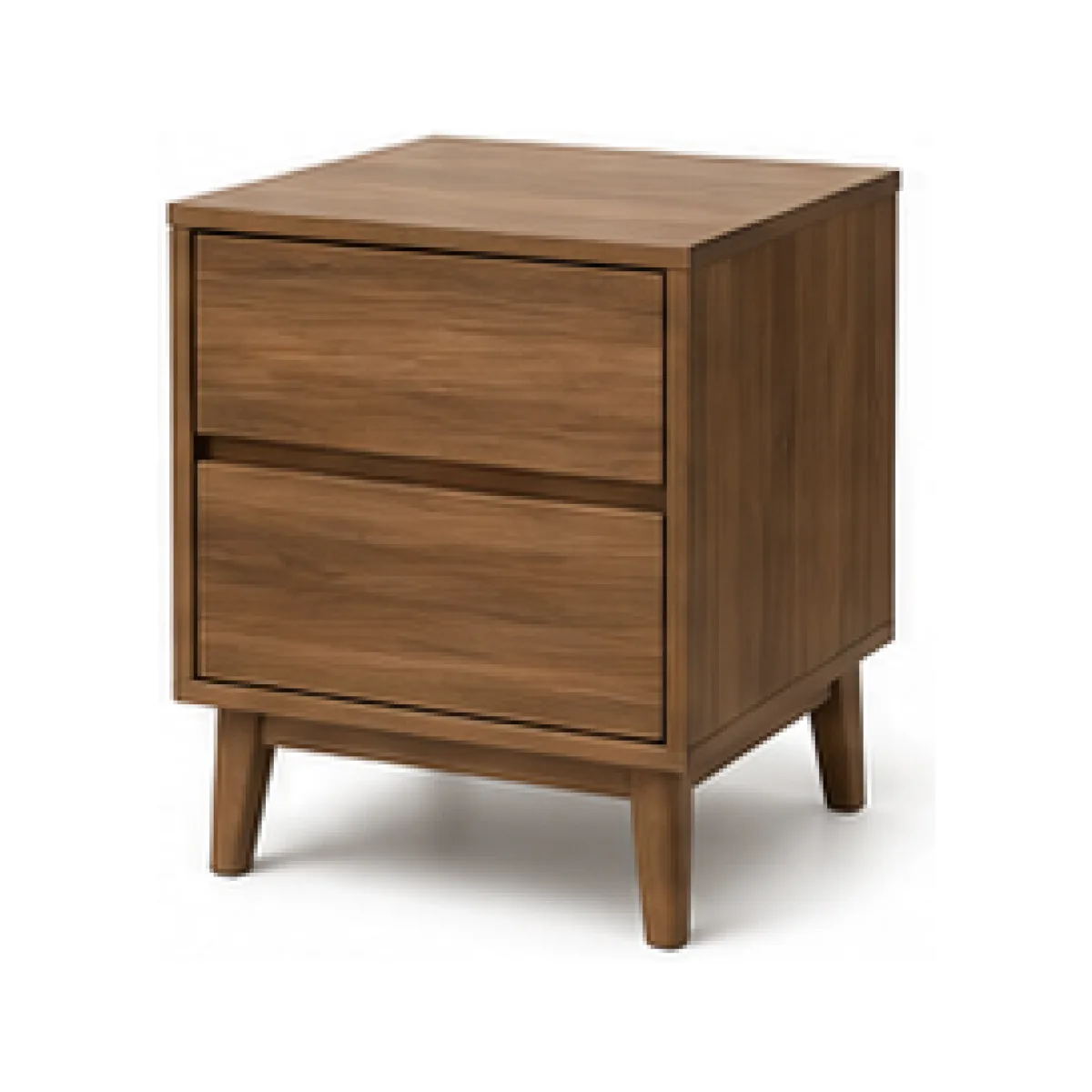 Two-Drawer Bedside Table - Deep Walnut Finish white-background product packshot