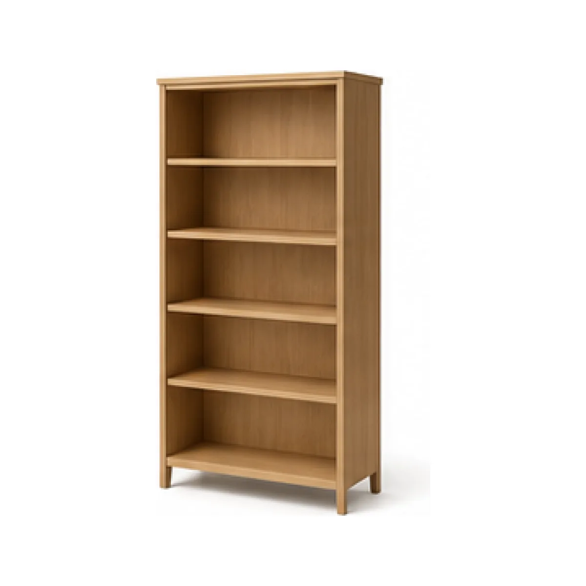 Tall Five-Shelf Bookcase - Deep Walnut Finish white-background product packshot
