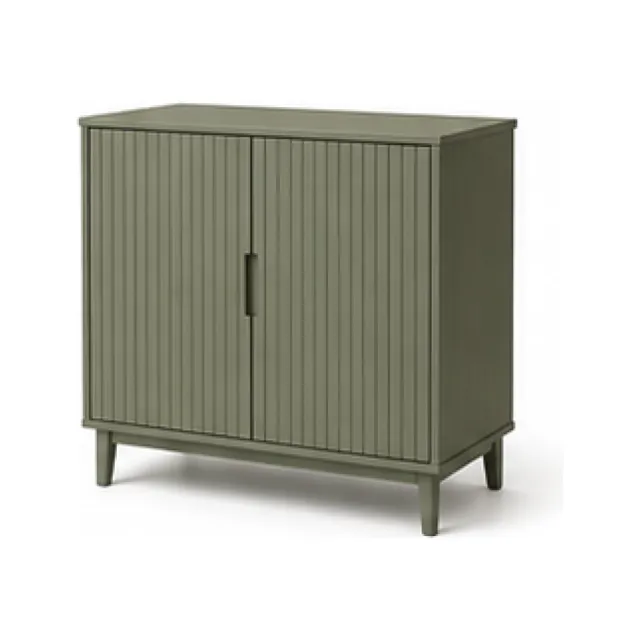 Two-Door Storage Cabinet - Deep Walnut Finish white-background product packshot
