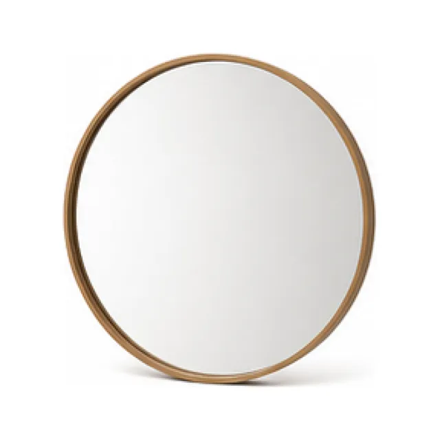 Round Framed Wall Mirror - Deep Walnut Finish white-background product packshot