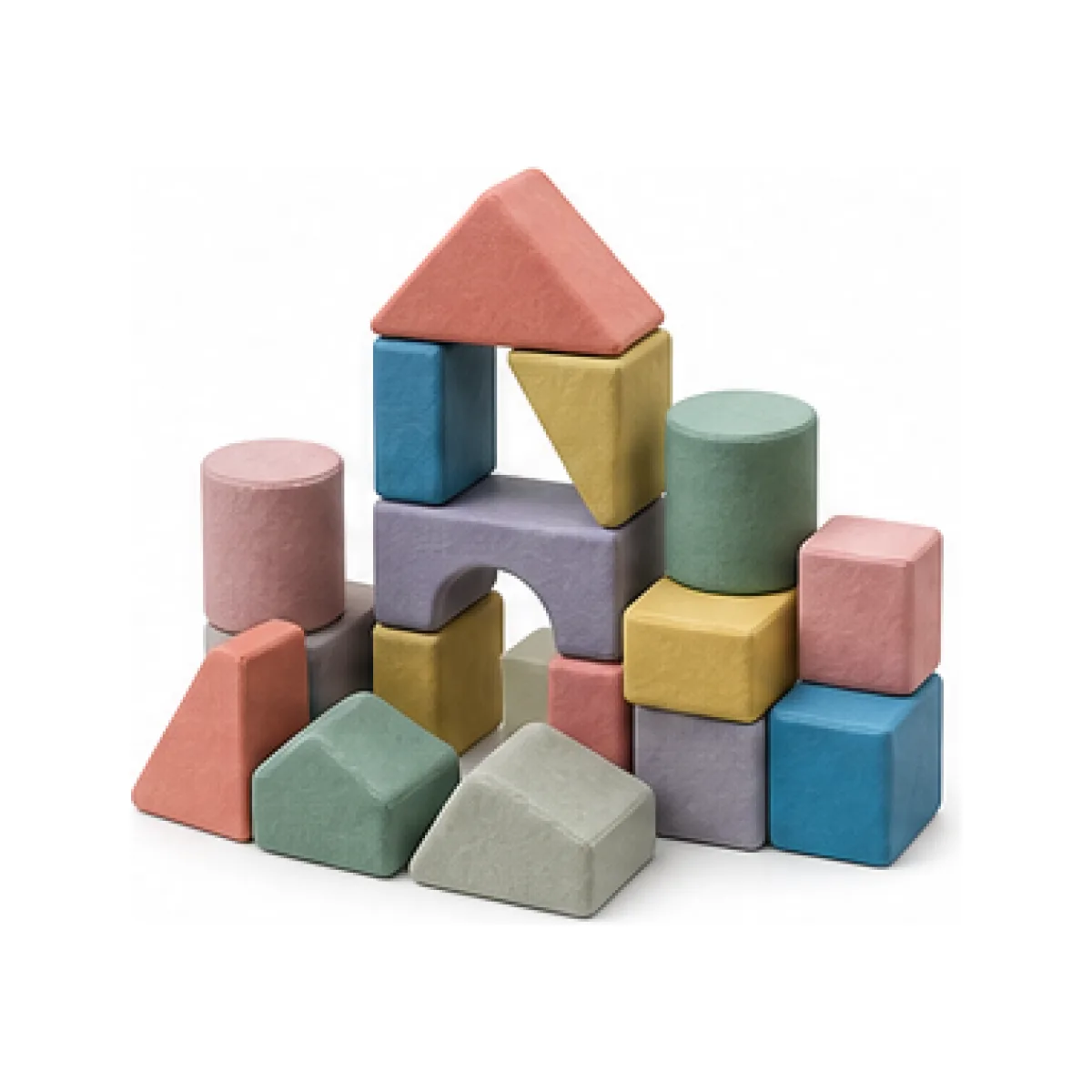 Soft Fabric Building Block Set - Sky Finish white-background product packshot