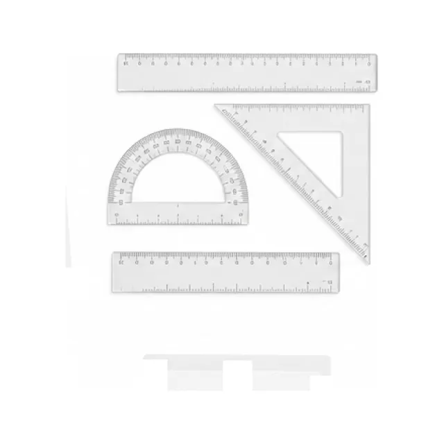 Transparent Ruler Set - Blue Finish white-background product packshot